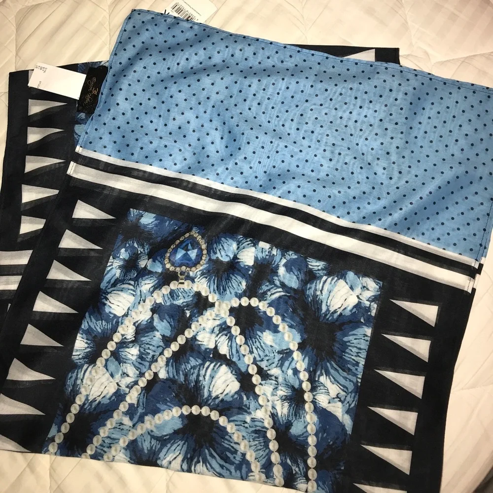 Eugene Klein blue pearl scarf.